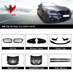 Ricambi Auto M3 style per 2013-2018 <span class=keywords><strong>BMW</strong></span> 3 serie F30 M3 PP kit corpo paraurti minigonne laterali tubo di scarico e cofano parafango - Product Image 5