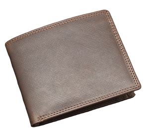 Tarjetero de cuero genuino para hombre, cartera masculina de gran capacidad con bolsillo para monedas, identificación y tarjetas de crédito, con tres pliegues - Product Image 2