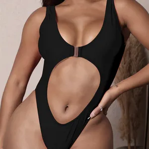 Sexy See Through High Cut Bodysuit Thong Swimsuit Bikini