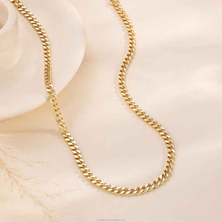 Fashion Hip Hop Chunky Cuban Chain Necklace 5mm Gold Plated ...