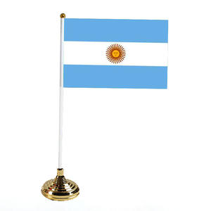 Vente en gros de mini drapeau de table de bureau 15*21 cm personnalisés mât de drapeau en plastique polyester pour la décoration - Product Image 2