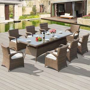 Muebles de Mimbre Modernos para Patio y Jardín, Resistentes a la Intemperie, Muebles de Jardín para Exteriores, Juego de Mesa de Comedor para Patio, Juego de Sofás de Ratán para Exteriores - Product Image 1
