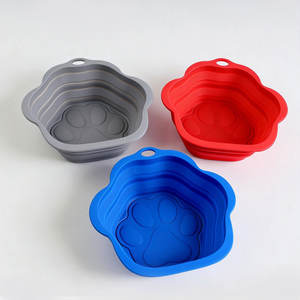 Tazón plegable de silicona con forma de pata de gato, tazón portátil de silicona para mascotas, perros y gatos, tazón portátil para alimentar con agua, tazón de viaje. - Product Image 2