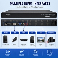 Contrôleur de mur vidéo HDMI VGA DVI USB Splicer 2x3 2x4 3x3 3x4 avec sous-titres volants et rotation à 180 degrés