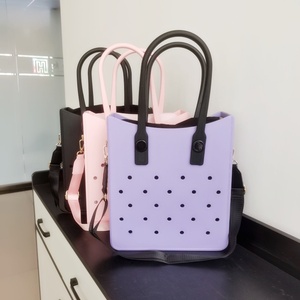 2025 tendance grande capacité fourre-tout décontracté sacs à main en caoutchouc étanche avec bricolage Silicone poinçonnage couleurs sacs à bandoulière en caoutchouc - Product Image 5