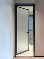 Porte de salle de bain en verre en aluminium de qualité commerciale pour hôtels et immeubles de bureaux