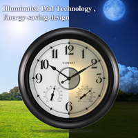 Horloge murale rétro Infinity Time, horloge numérique étanche pour extérieur, affichage de la température et de l'humidité, chiffres en plastique, fonctionne sur piles