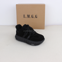 Sepatu Bot Koboi Anti-Selip Gaya UGGS Berkualitas Tinggi, Sepatu Bot Musim Dingin Setengah Tinggi, Bulu PU Wol, Sol Karet, Tahan Noda
