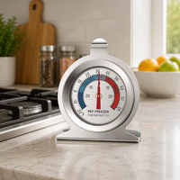 Termometer Kulkas Freezer Baja Tahan Karat Dial Analog Mekanis Tidak Perlu Baterai Dapat Digantung & Diletakkan Penggunaan Ganda Dapur