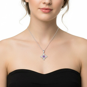 Collar Clásico <span class=keywords><strong>de</strong></span> Nudo <span class=keywords><strong>de</strong></span> Bruja <span class=keywords><strong>de</strong></span> Plata Tailandesa con Circonitas, Nudo Céltico <span class=keywords><strong>de</strong></span> <span class=keywords><strong>Buena</strong></span> <span class=keywords><strong>Suerte</strong></span>, Amuleto CZ, Símbolo Wiccano, Joyería <span class=keywords><strong>de</strong></span> Protección - Product Image 2