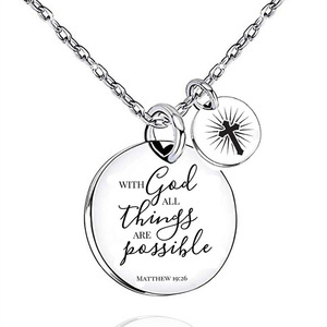 Collar personalizado de acero inoxidable con colgante de Cruz de poesía bíblica para mujer, regalo, oración, fe, joyería de personalidad Premium - Product Image 4