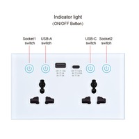 Prise murale intelligente WiFi Tuya avec port USB Type-C, prise universelle compatible avec EU, UK, US, contrôle via Alexa, Google Home