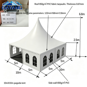 <span class=keywords><strong>Carpa</strong></span> Pagoda Versátil de 6x6m con Estructura de Aleación de Aluminio y Techo de PVC para Bodas y Ferias Comerciales al Aire Libre con <span class=keywords><strong>Cortinas</strong></span> - Product Image 5