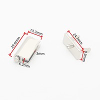 Fermeture à bouton-poussoir FREYA en alliage de zinc argenté pour portefeuille en cuir, accessoire de quincaillerie mince pour poche