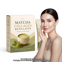 Latte Keto au Matcha avec Collagène et Lait de Coco pour un Petit-Déjeuner Faible en Glucides, Satiété et Beauté pour Femmes, Petit-Déjeuner Faible en Glucides