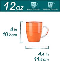 Ensemble de 6 tasses à café Moioco12 Oz, tasses à café en céramique pour cappuccino, latte, thé, chocolat chaud, couleur chaude