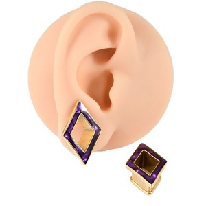 Gouttelettes de coquille de couleur mélangée transfrontalière cuivre oreillette perforation acier diamant Flash bouchon <span class=keywords><strong>d</strong></span>'<span class=keywords><strong>oreille</strong></span> Membrane bijoux de mode 6mm - Product Image 5
