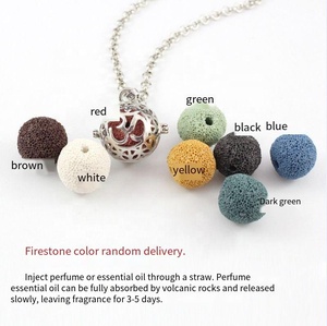 Kalung Aromaterapi Liontin Kandang Berongga Kustom Grosir, Diffuser Batu Lava Minyak Esensial, Liontin <span class=keywords><strong>DIY</strong></span>, Kalung Kenang-kenangan - Product Image 5