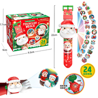 Montre de projection de Noël pour bébé, jouet éducatif intelligent lumineux, montre pour enfants Père Noël, cadeau de vacances
