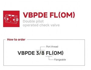 VBPDE FL(OM) двойной пилотируемый Обратный Клапан Гидравлический замок 350 бар ISO9001 - Product Image 3