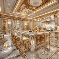 Table à manger inségrée au meuble de style palais français, en bois massif sculpté, armoire complète, armoires de cuisine en bois, placard blanc sur mesure