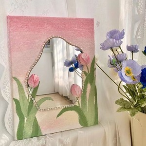 Nuevo Kit de Arte con Textura de Tulipán - Set de Pintura Acrílica con Arena, Lienzo y Marco de Espejo para Niñas, Fiesta Creativa Nocturna - Product Image 5