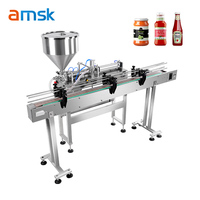 Machine de remplissage automatique de pâte de 100 à 1000ml Convoyeur à buse unique PLC Boissons Confiture de chocolat Sauce au fromage Yaourt Électrique