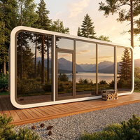 Toko Kopi Bergerak Berkualitas Tinggi Apple Cabin, Kios Modular Prefabrikasi, Toko Pop-up, Showroom dengan Dinding Kaca untuk Komersial