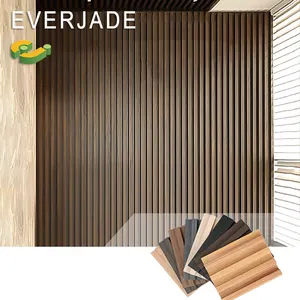 Panel de pared compuesto de plástico y madera impermeable, paneles de revestimiento de PVC para Interior y Exterior, WPC