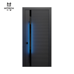 Hitech-US Porte d'entrée pivotante au design de luxe personnalisé Porte d'entrée extérieure en bois massif Porte principale de sécurité à vendre - Product Image 1