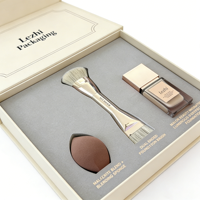 Kit d'outils de maquillage avec logo personnalisé, boîte d'emballage en papier pour 9 pinceaux de maquillage, boîte rigide avec couvercle magnétique, ensemble d'outils vides avec logo personnalisé