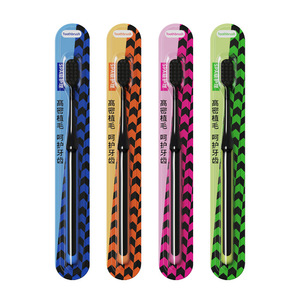 Cepillo de dientes para adultos con cabezal pequeño, cerdas de carbón de bambú, pelo suave, colorido, manual, para hombres y mujeres - Product Image 3