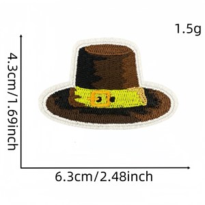 Nouveaux patchs thermocollants en tissu transfrontaliers pour Thanksgiving, décorations de fête avec dindes, citrouilles et motifs de récolte d'automne, pour vêtements - Product Image 4