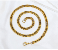 Collier tendance hip-hop en acier inoxydable plaqué or 18 carats avec pendentif cubain, bijou unisexe, cadeau