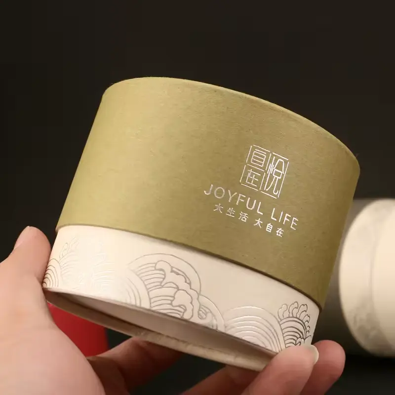 Custom size sealing lip balm paper tube box deodorant luxury kraft black round paper packaging tube for coffee cosmetic tea