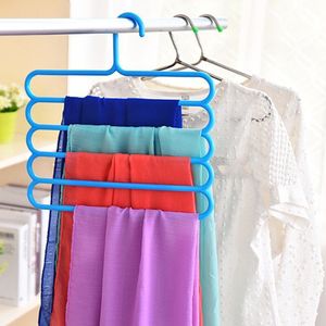 Five Layer Pants Hanger Multi Functional Storage Organizer For Closet Wardrobe Hook Type Rectangle Shape Color Random - Product Image 1