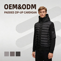 Cardigan matelassé décontracté pour homme ODM, en tissu mélange de laine, motif uni, respirant et confortable, style zippé, idéal pour l'automne