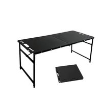 Mesa de Camping Plegable Moderna de Metal, Portátil, Compacta, Baja, para Exteriores, con Altura Ajustable, para Almacén, Camping y Cocina