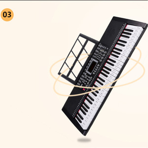 Clavier électronique à 61 touches avec microphone pour débutants, piano pour adultes, 85cm x 29cm x 9.5cm, matériau ABS, prise US - Product Image 3