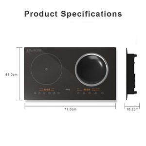 <span class=keywords><strong>Comptoir</strong></span> appareil de cuisine de type encastré 3500W puissance un infrarouge et un brûleur concave à induction compatible avec wok - Product Image 2