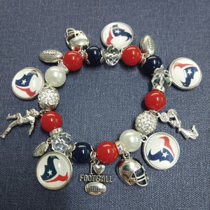 国境を越えた卸売高品質<span class=keywords><strong>NFL</strong></span>チームチャームブレスレットアメリカンフットボールチームパンド合金天然石ベゼルおしゃれ - Product Image 1