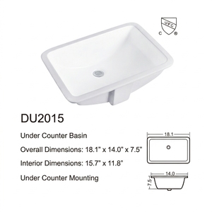 Vasques de salle de bain rectangulaires populaires certifiées CUPC à encastrer sous le comptoir, lavabos sous-montés pour salle de bain - Product Image 6