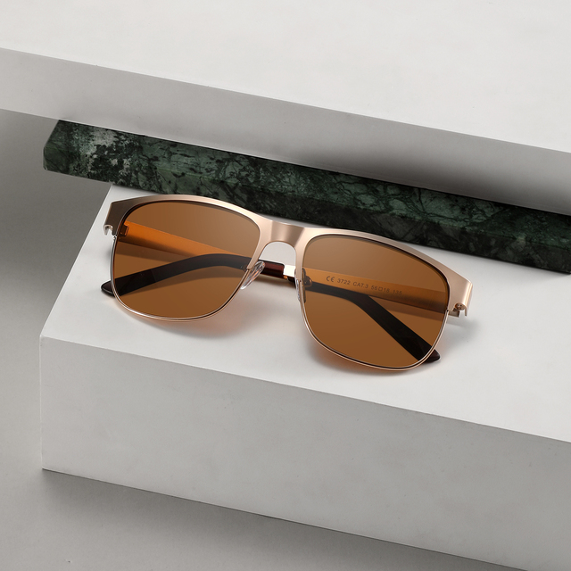 Retro high end metal Sunglasses Men Wholesale hot selling polarized eyewear Trendy luxury custom logo sun shades