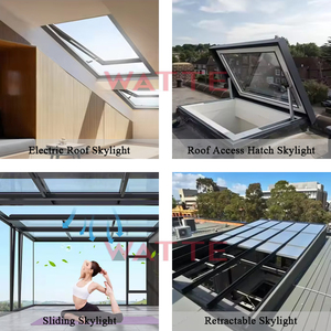 Thiết kế hiện đại khung hợp kim nhôm hàng Đầu Treo 70 độ mở kích thước lớn cửa sổ mái bằng điện cho cầu thang - Product Image 2