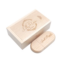 Jaster YONANSON — clé USB ovale en bois personnalisable, idéal pour stockage de données, Logo personnalisé, vente en gros, disque Flash