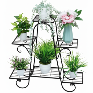 Metal Approved 3-Tier Metal <b>Plant</b> Stand <b>Black</b> Powder Coated Iron Planter Stand Factory Direct Flower <b>Pots</b> & Planters - Product Image 1