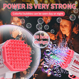 Súng Bắn Bong Bóng Máy Bắn Bong Bóng Xà Phòng 69 Lỗ Máy Thổi Tự Động Hình Súng Có Đèn Đồ Chơi Cho Trẻ Em Quà Tặng Ngày Của Trẻ Em - Product Image 5