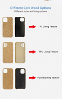Accessoires de téléphone portable en bois naturel avec liège, bracelet écologique pour iPhone