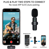 Microphone Lavalier Portable Sans Fil et Filaire PIX-LINK K8 K9 pour Jeux, Interviews, Double Micro pour TikTok, Diffusion en Direct et Vlog