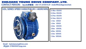 UDL kotak gir kecepatan variabel RPM rendah seri 1/6 UDL transmisi variabel tanpa batas dengan Motor listrik